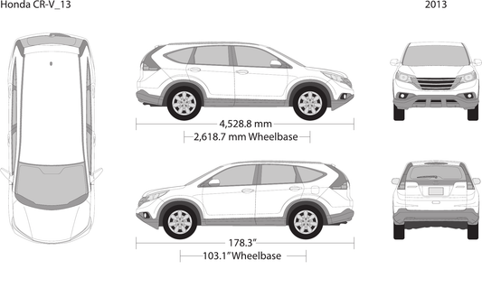 2013 Honda CR-V vector wrap template, Design-Ready PDF - GravBase