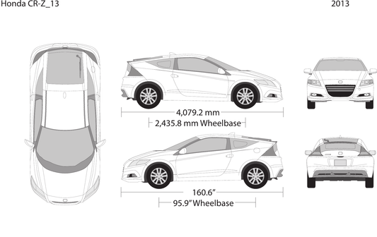 2013 Honda CR-Z vector wrap template, Design-Ready PDF - GravBase