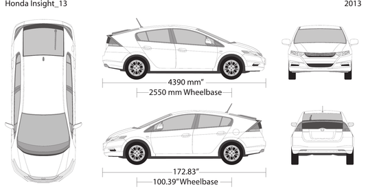 2013 Honda Insight vector wrap template, Design-Ready PDF - GravBase