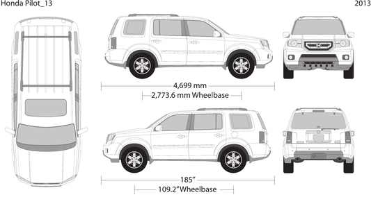 2013 Honda Pilot vector wrap template, Design-Ready PDF - GravBase