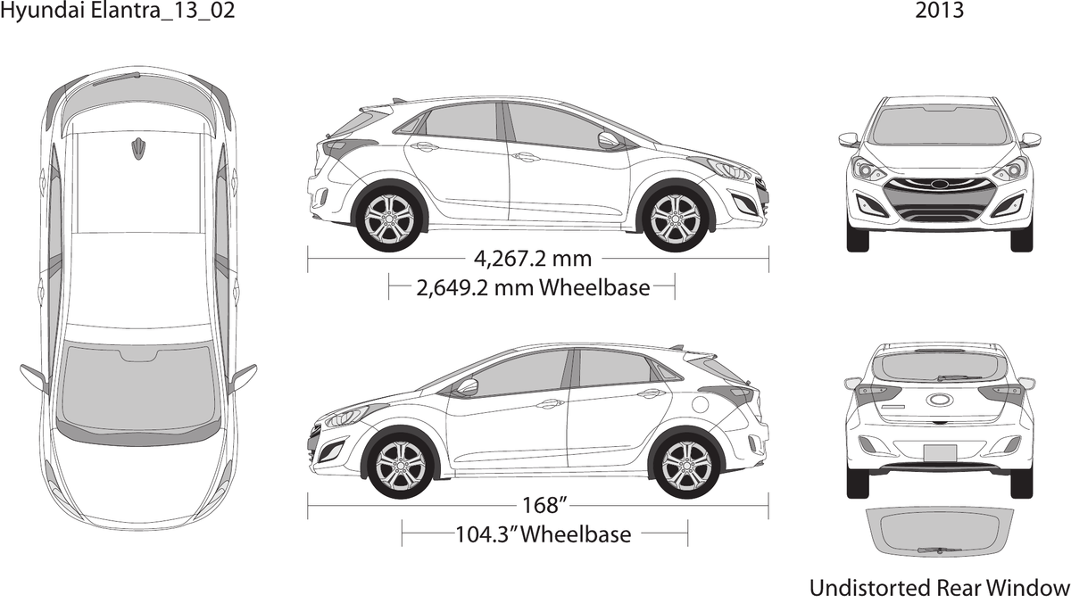 2013 Hyundai Elantra vector wrap template V02, Design-Ready PDF - GravBase