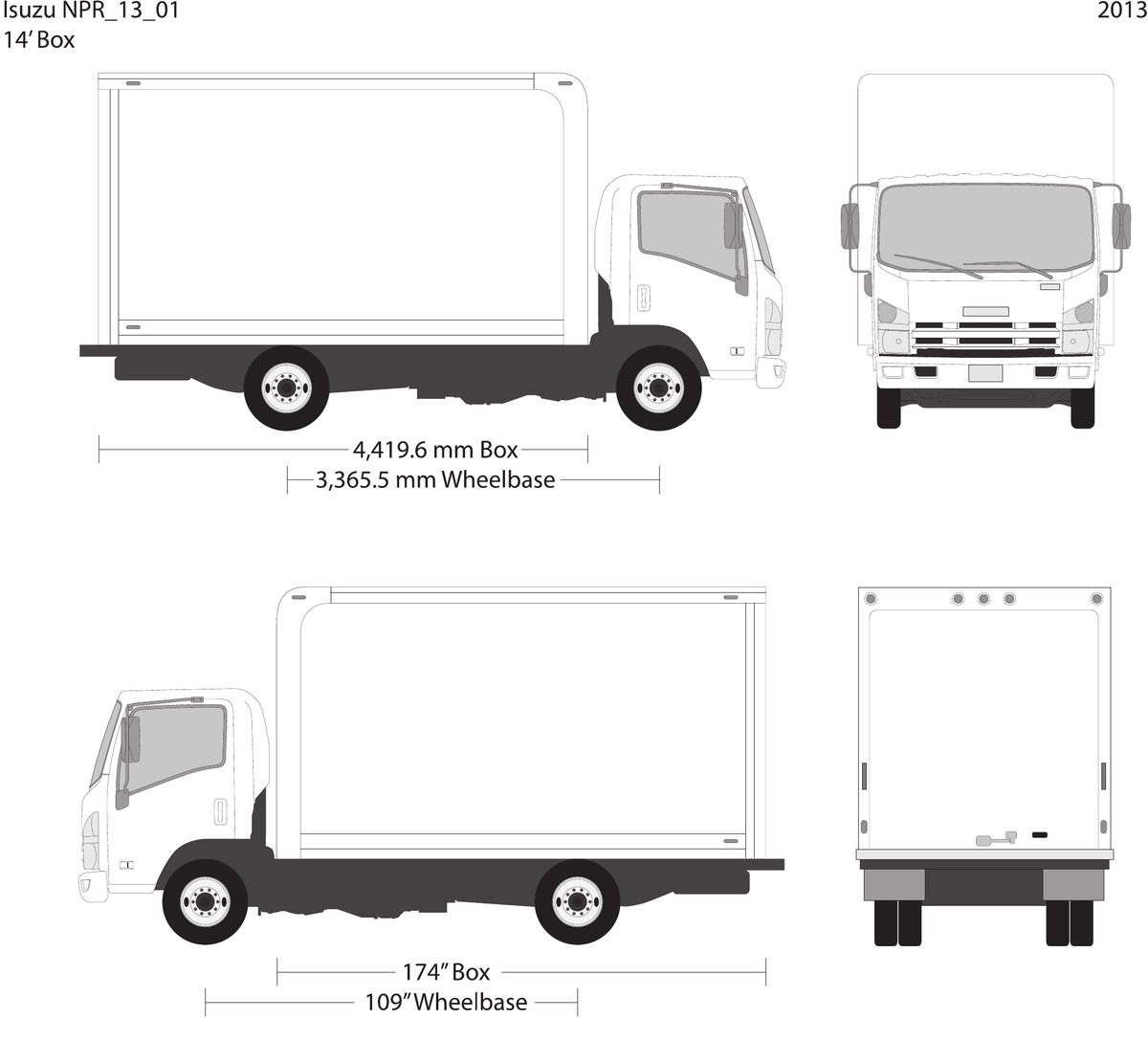 2013 Isuzu NPR vector wrap template V01, Design-Ready PDF - GravBase