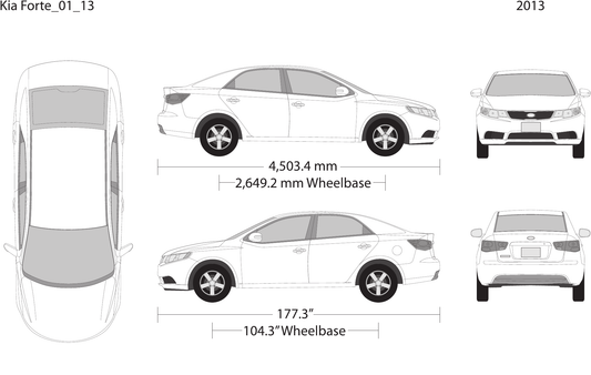 2013 Kia Forte vector wrap template, Design-Ready PDF - GravBase