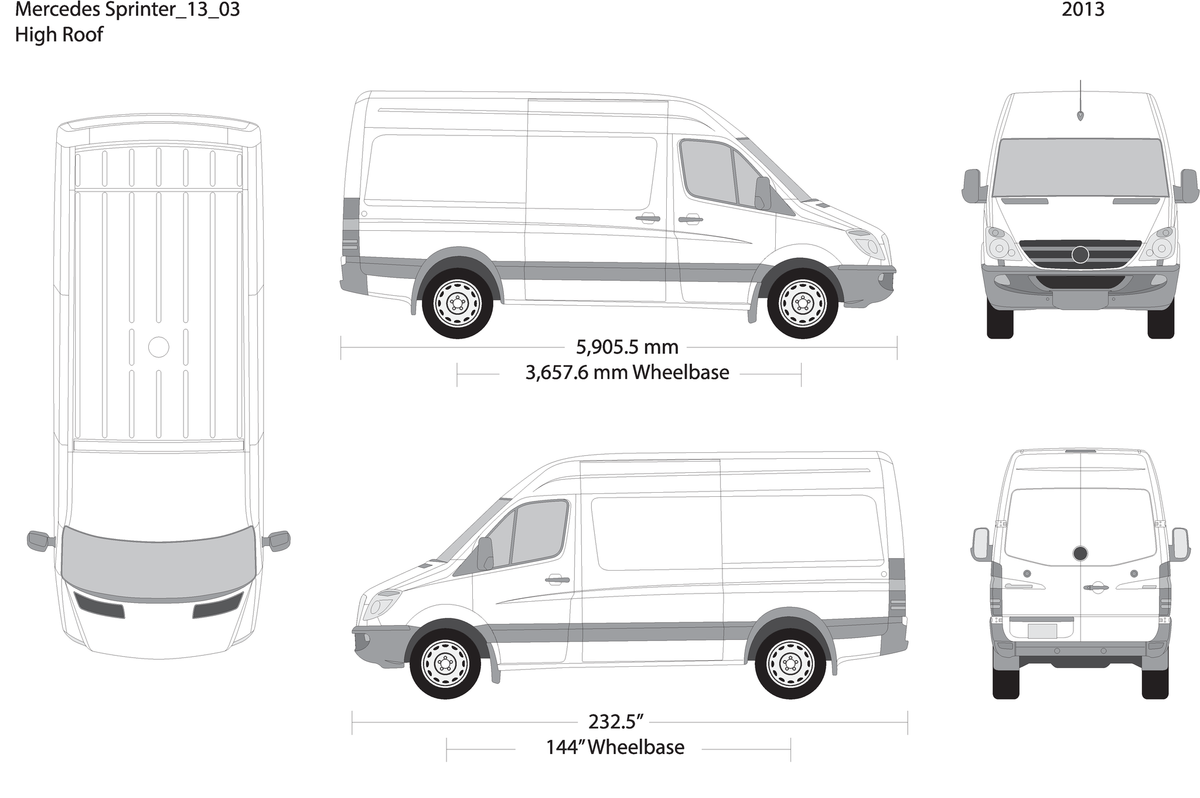 2013 Mercedes Sprinter V03 Vehicle Wrap Template