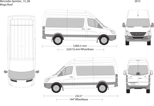 2013 Mercedes Sprinter vector wrap template V06, Design-Ready PDF - GravBase