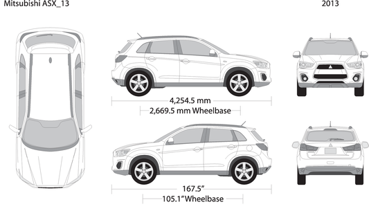 2013 Mitsubishi Asx V13 Vehicle Wrap Template