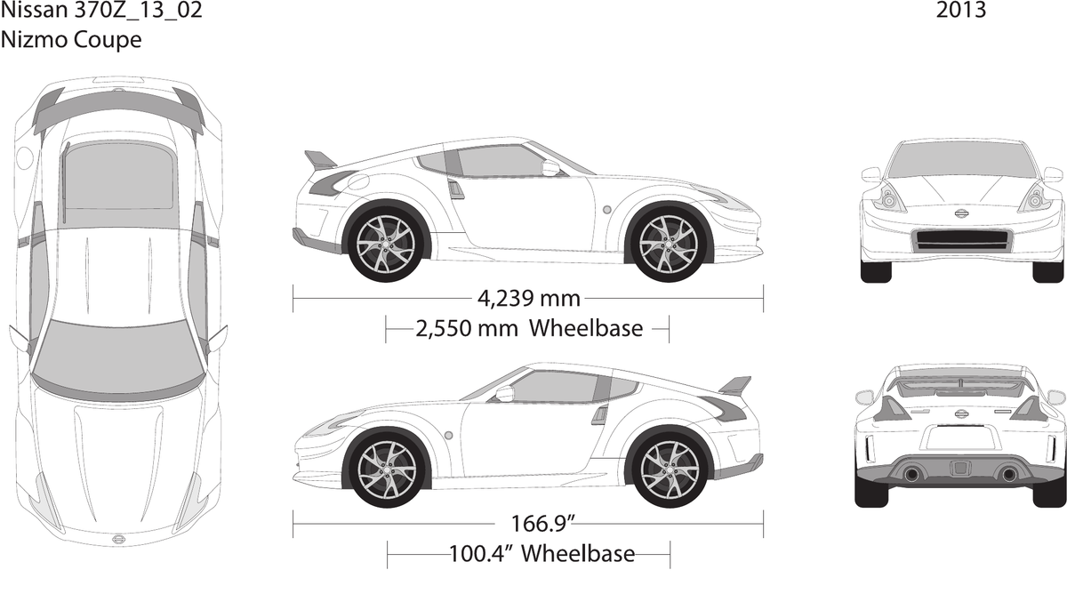 2013 Nissan 370Z vector wrap template, Design-Ready PDF - GravBase