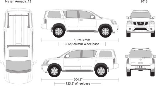 2013 Nissan Armada vector wrap template, Design-Ready PDF - GravBase