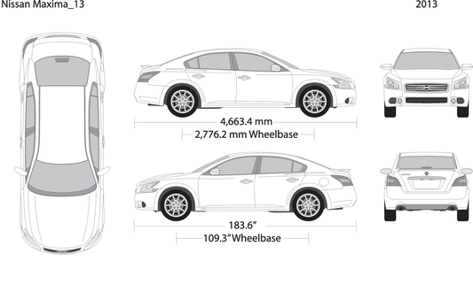 2013 Nissan Maxima V13 Vehicle Wrap Template