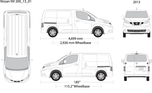 2013 Nissan Nv 200 V01 Vehicle Wrap Template