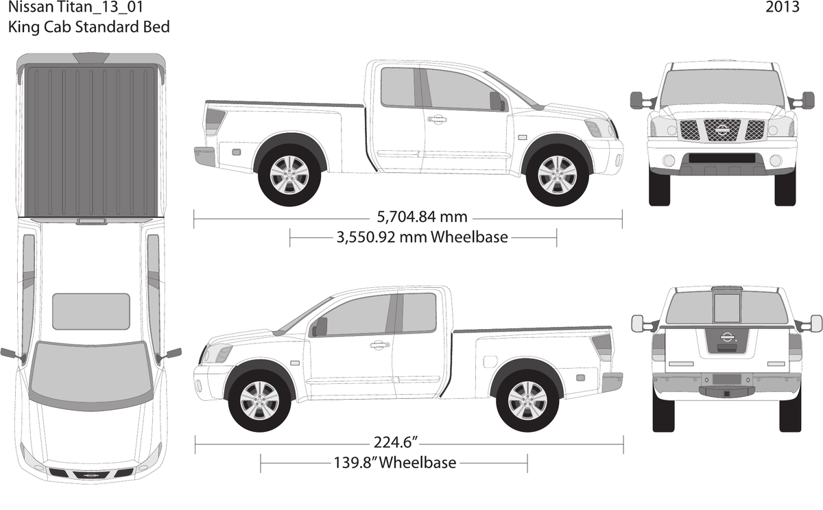2013 Nissan Titan vector wrap template V01, Design-Ready PDF - GravBase