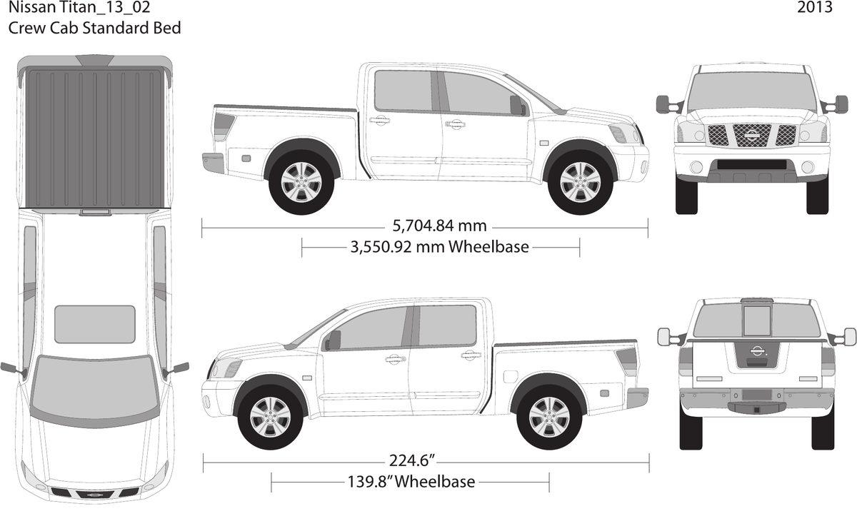 2013 Nissan Titan vector wrap template V02, Design-Ready PDF - GravBase