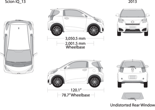 2013 Scion Iq V13 Vehicle Wrap Template
