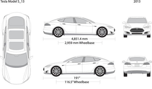 2013 Tesla Model S V13 Vehicle Wrap Template
