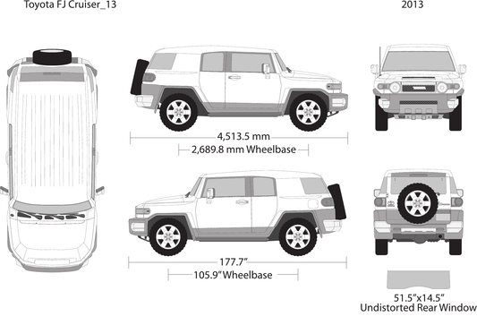2013 Toyota FJ Cruiser Vector Wrap Template - GravBase