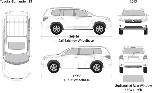 2013 Toyota Highlander V13 Vehicle Wrap Template
