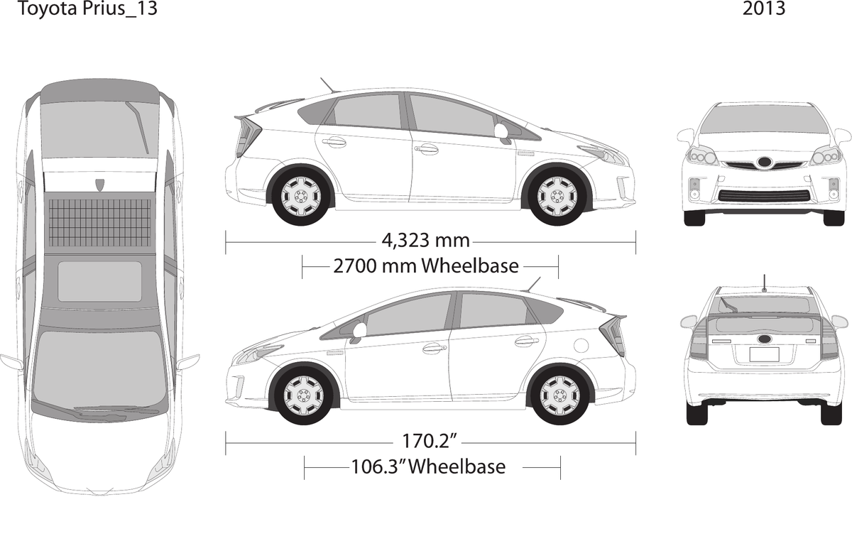 2013 Toyota Prius vector wrap template V01, Design-Ready PDF - GravBase
