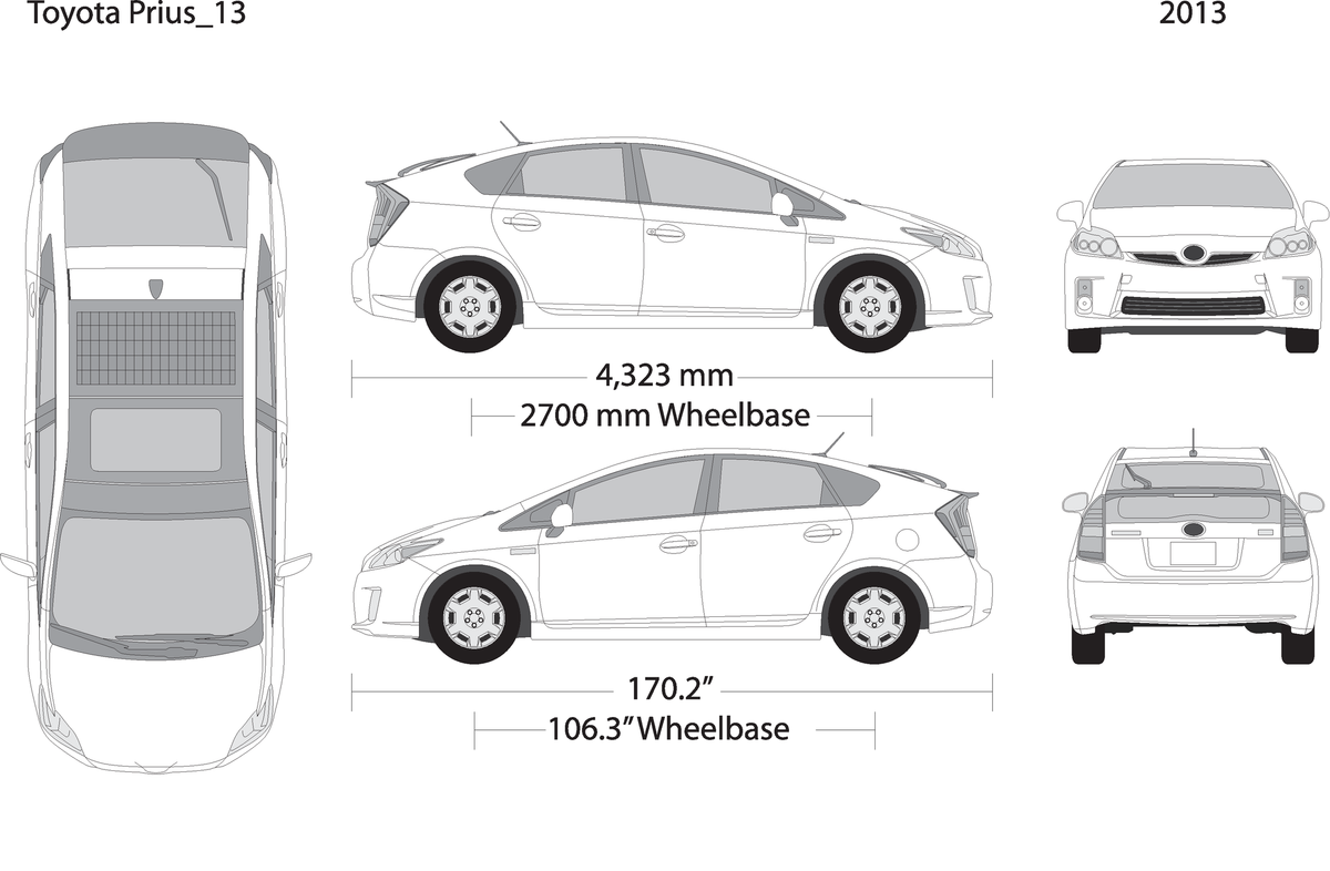 2013 Toyota Prius V01 Vehicle Wrap Template