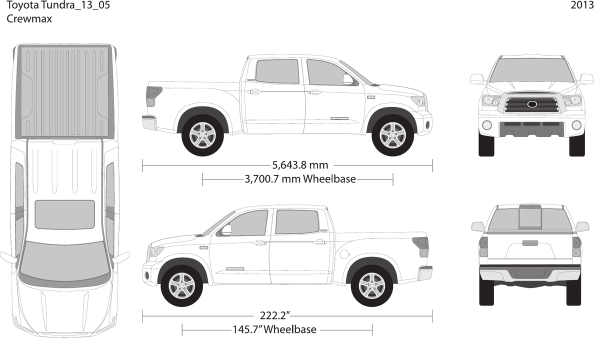 2013 Toyota Tundra vector wrap template V05, Design-Ready PDF - GravBase