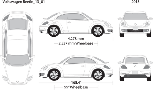 2013 Volkswagen Beetle V01 Vehicle Wrap Template