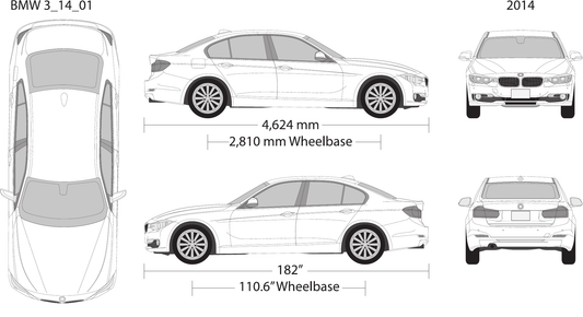 2014 BMW 3 vector wrap template, Design-Ready PDF - GravBase