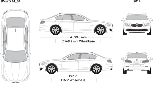 2014 Bmw 5 V01 Vehicle Wrap Template