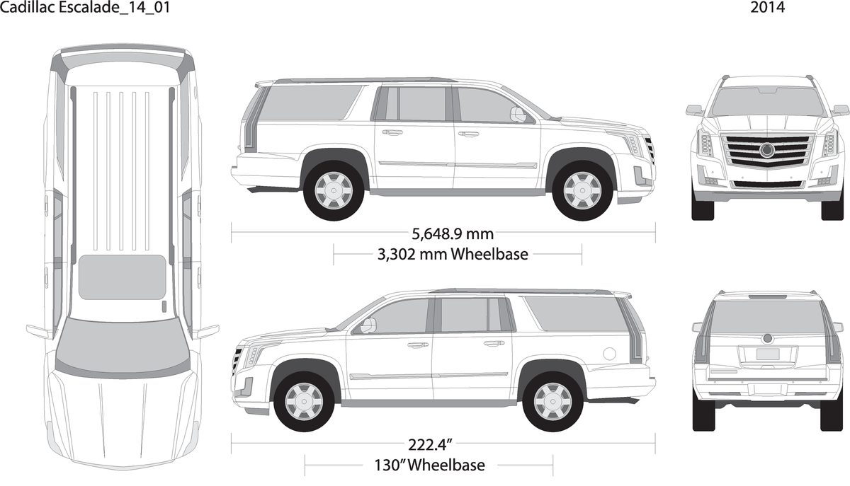 2014 Cadillac Escalade V01 Vehicle Wrap Template