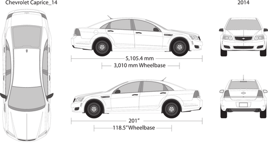 2014 Chevy Caprice Vector Wrap Template - GravBase