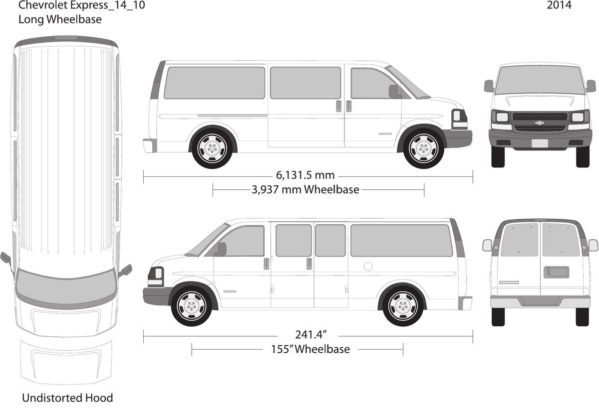 2014 Chevy Express Vector Wrap Template - GravBase