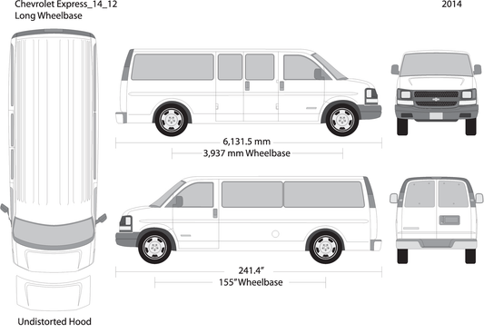 2014 Chevy Express V12 Vehicle Wrap Template