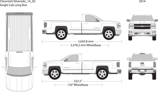 2014 Chevy Silverado 1500 Vector Wrap Template - GravBase