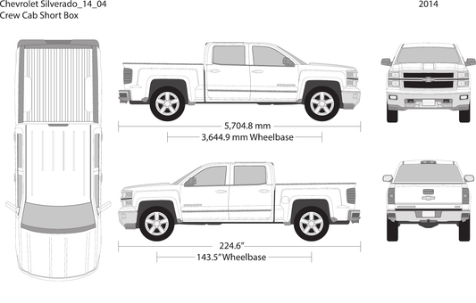 2014 Chevy Silverado 1500 vector wrap template V04, Design-Ready PDF - GravBase