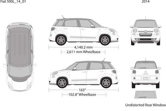 2014 Fiat 500L vector wrap template, Design-Ready PDF - GravBase