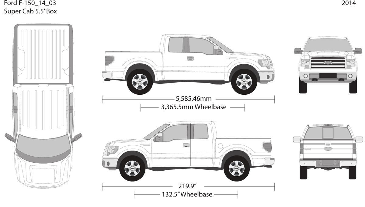 2014 Ford F-150 vector wrap template V03, Design-Ready PDF - GravBase