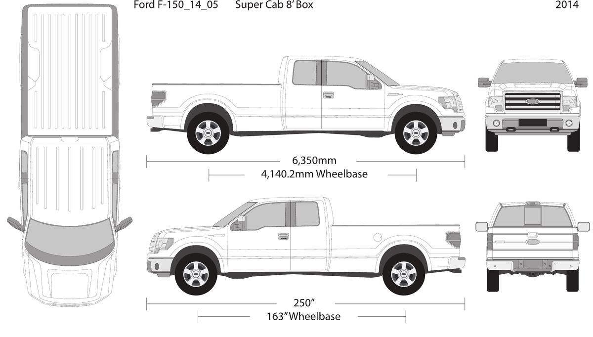 2014 Ford F-150 vector wrap template V05, Design-Ready PDF - GravBase