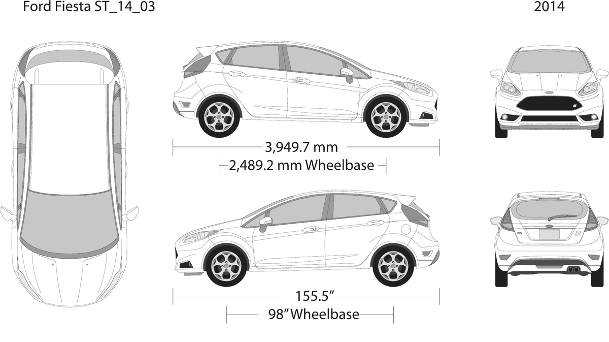 2014 Ford Fiesta vector wrap template, Design-Ready PDF - GravBase