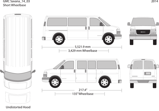 2014 GMC Savana vector wrap template V03, Design-Ready PDF - GravBase