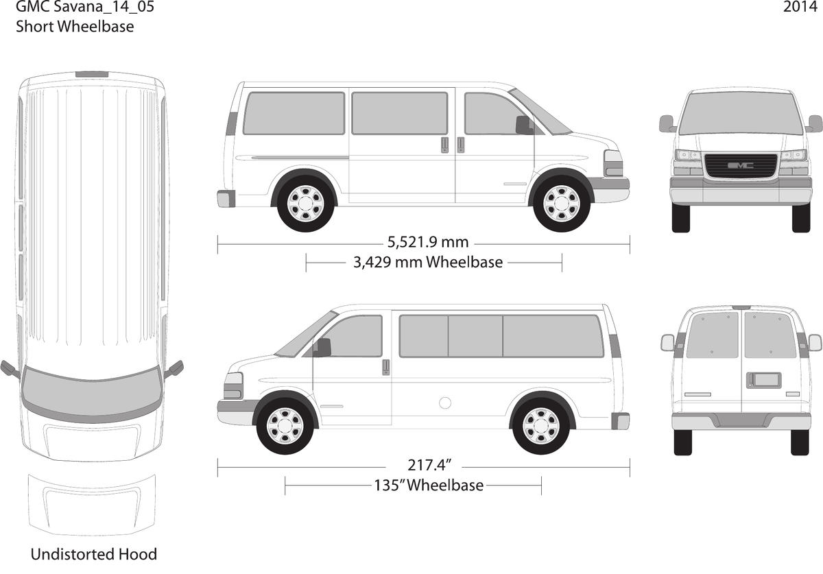 2014 GMC Savana vector wrap template V05, Design-Ready PDF - GravBase