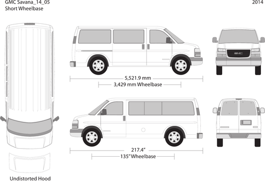 2014 GMC Savana vector wrap template V05, Design-Ready PDF - GravBase