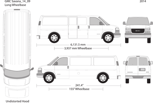 2014 GMC Savana Vector Wrap Template - GravBase