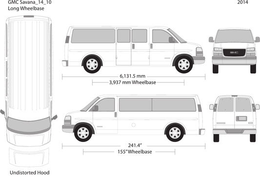 2014 GMC Savana vector wrap template V10, Design-Ready PDF - GravBase
