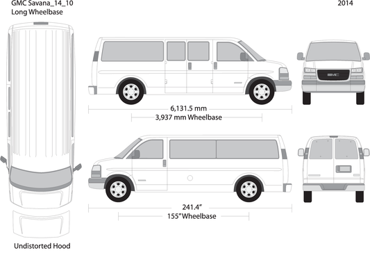 2014 Gmc Savana V10 Vehicle Wrap Template