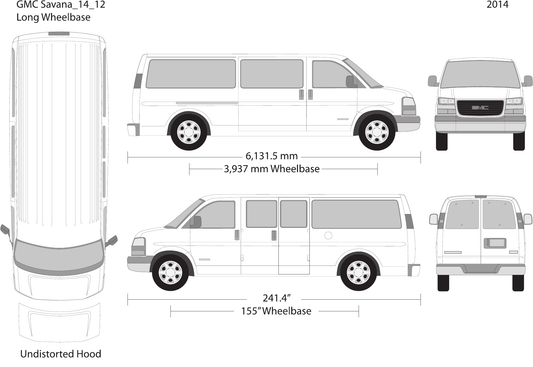 2014 GMC Savana vector wrap template V12, Design-Ready PDF - GravBase
