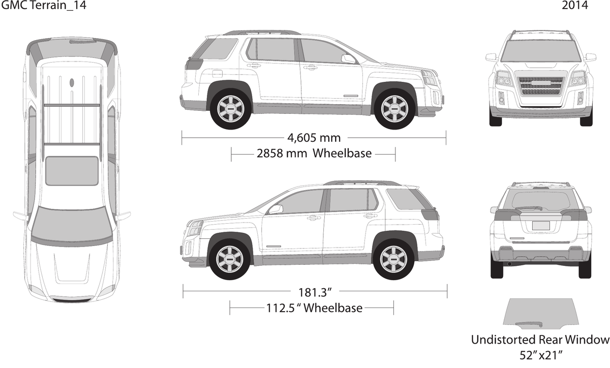 2014 GMC Terrain vector wrap template, Design-Ready PDF - GravBase