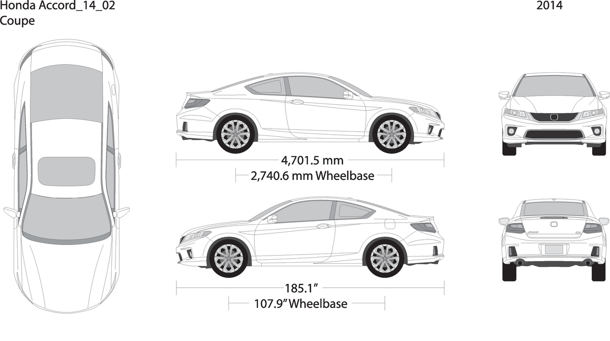 2014 Honda Accord Coupe V02 Vehicle Wrap Template
