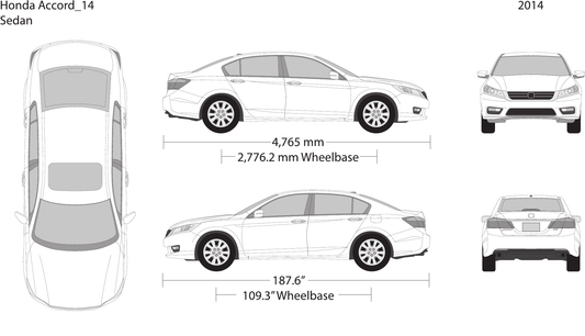 2014 Honda Accord Sedan vector wrap template, Design-Ready PDF - GravBase