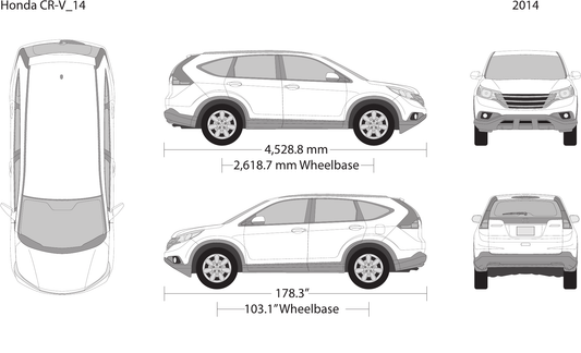 2014 Honda CR-V vector wrap template, Design-Ready PDF - GravBase