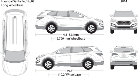 2014 Hyundai Santa Fe V02 Vehicle Wrap Template