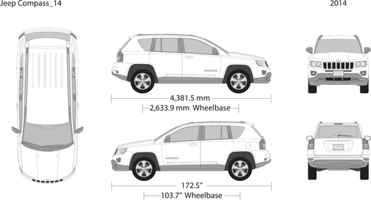 2014 Jeep Compass vector wrap template, Design-Ready PDF - GravBase