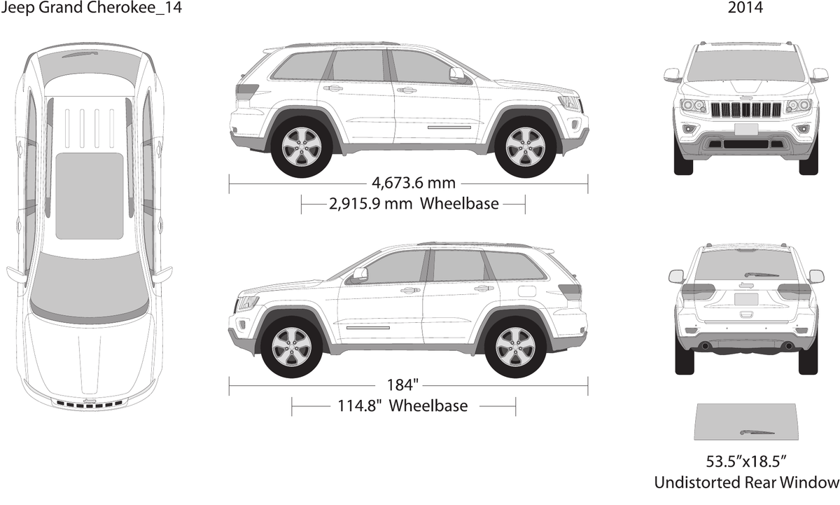 2014 Jeep Grand Cherokee vector wrap template, Design-Ready PDF - GravBase